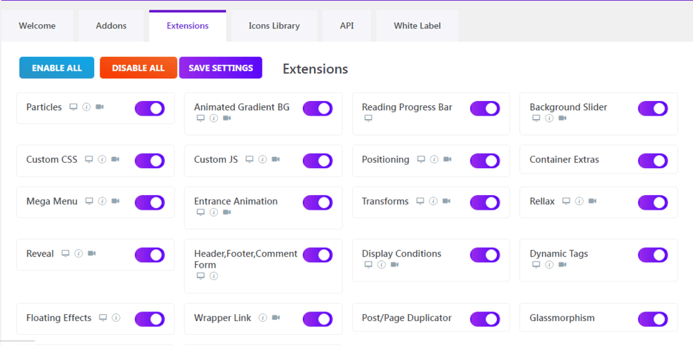 اکستنشن در خرید افزونه Master Addons