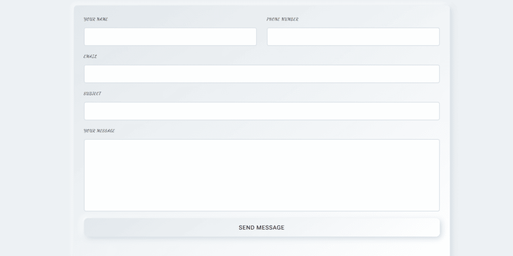 تصویر یک فرم تماس در یک وب سایت