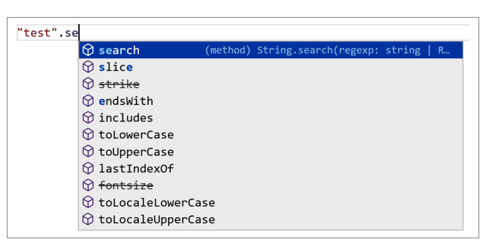 تصویر auto-completions در VS-code