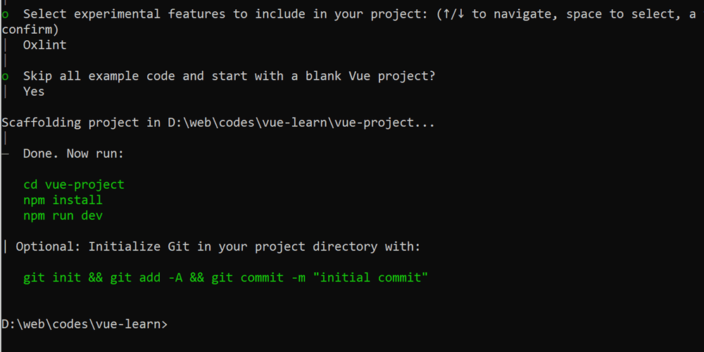 تصویر پیام موفق بودن نصب ویو جی اس