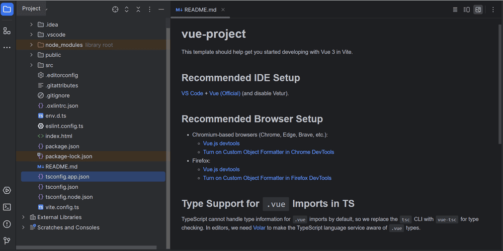 تصویر فایلها و پوشه ها برای ساخت نرم افزار با Vue.js
